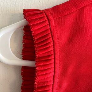J Crew Women’s 2P 100% silk red sleeveless statement blouse pleated